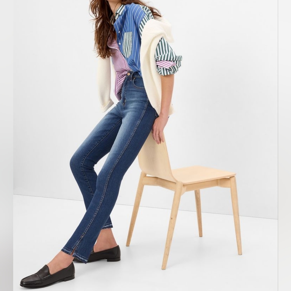 Gap Vintage Slim Sky High Split-Hem Jeans 27 4T Tall Long